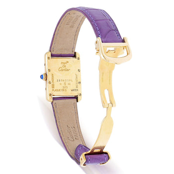 Cartier Must de Cartier Tank 2415 Japan Limited Purple Checkerboard Dial Vermeil – Assay Jewelers