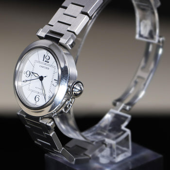 Cartier Pasha C W31074M7 35mm Steel White Arabic Dial Automatic Full Set Watch – Assay Jewelers