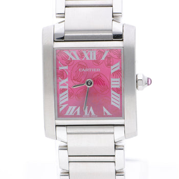 Cartier Tank Francaise Raspberry Rose Dial Christmas Edition Watch Full Set – Assay Jewelers