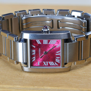 Cartier Tank Francaise W51030Q3 Raspberry Rose Dial Christmas Edition Watch – Assay Jewelers