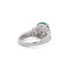 Certified 4.17 Carat Untreated Jadeite Jade and Baguette Diamond Platinum Ring