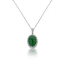 Certified 5.11 Carat Jadeite Jade and Diamond Platinum Pendant Necklace