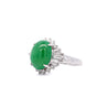 Certified 5.16 Carat Fei Cui Type A Jadeite Jade and Diamond Cocktail Ring