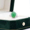 Certified 5.16 Carat Fei Cui Type A Jadeite Jade and Diamond Cocktail Ring