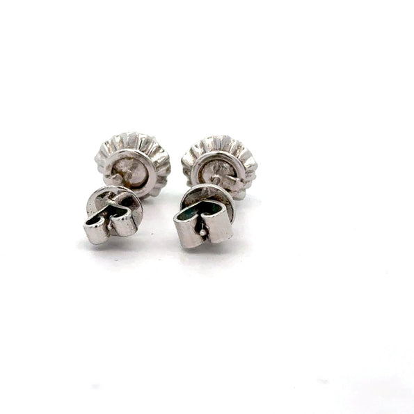 Certified Jadeite Jade A Platinum Stud Earrings