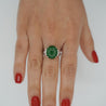 Certified Untreated 8.14 Carat Jadeite Jade A Fei Cui Platinum Ring