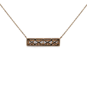 Diamond Bar Pendant Cable Chain Necklace 14K Yellow Gold 0.75 Carats – Assay Jewelers