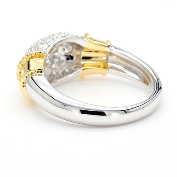 Diamond Platinum & 18K Gold Two Tone Pave Band Ring – Assay Jewelers