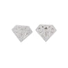 Diamond Shaped 2 CTTW Diamond Stud in 18K White Gold Earrings