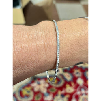 Fred Leighton bracelet jonc en diamant taille princesse en or blanc 18 k – Assay Jewelers