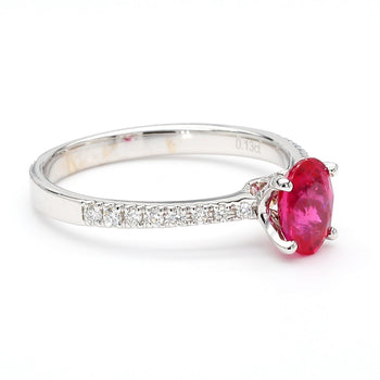 GIA 1.25 Carat Burma Ruby & Pave Diamond 18K White Gold Ring – Assay Jewelers