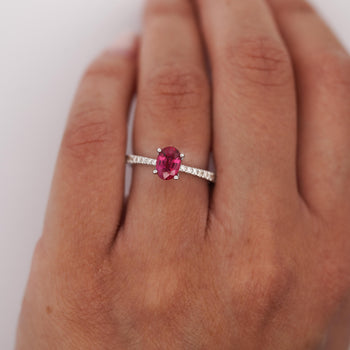 GIA 1.25 Carat Burma Ruby & Pave Diamond 18K White Gold Ring – Assay Jewelers