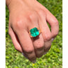 GIA 8.64 Ct Colombian Emerald & Diamond Men's Ring 18K Gold