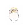 GIA Cert. 10.20 Carat Radiant Fancy Intense Yellow & Half Moon Cut Diamond Ring