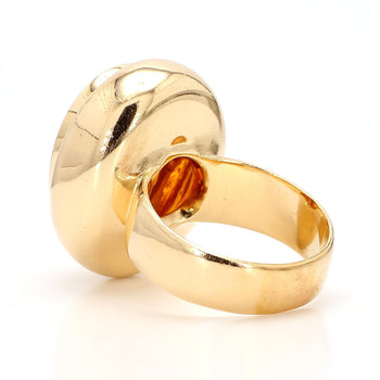 GIA Cert. 11 Carat Oval Citrine Bezel 14K Gold Cocktail Ring – Assay Jewelers