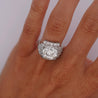 GIA Cert. 5.01 Carat Old Euro Cut Diamond Edwardian Antique Platinum Ring
