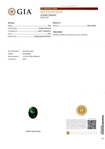 GIA Cert. 5.10 Carat Untreated Black Opal Diamond Halo Platinum Starburst Ring – Assay Jewelers