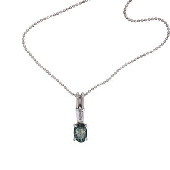 GIA Certified 0.86 Carat Brazilian Alexandrite & Diamond Platinum Drop Necklace – Assay Jewelers