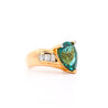 GIA Certified 11 Carat Bluish Green Pear-Cut Tourmaline & Baguette Diamond Ring