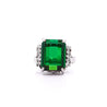 GIA Certified 11.22 Carat Green Tourmaline and Diamond Platinum Filigree Ring