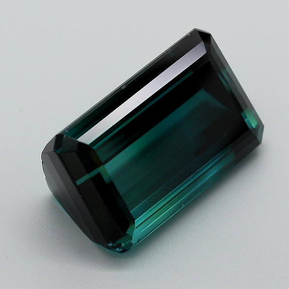 GIA Certified 12.95 Carat Emerald Cut Blue Indicolite Tourmaline Loose Gemstone