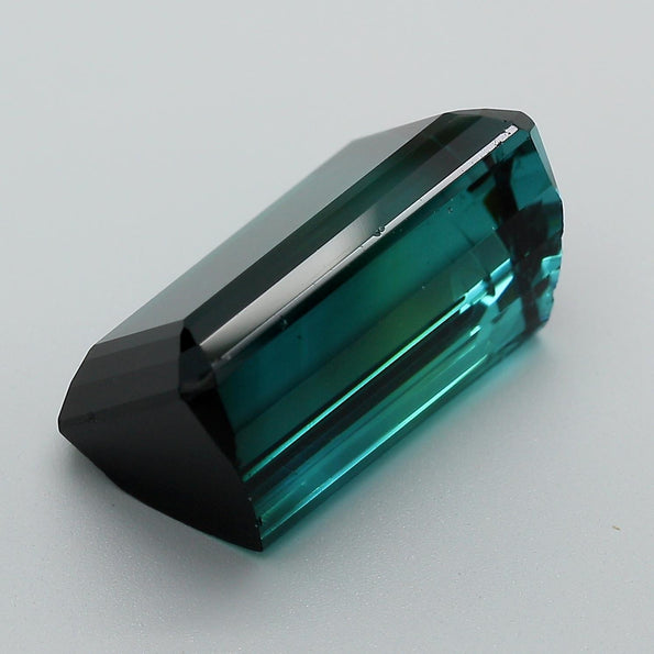 GIA Certified 12.95 Carat Emerald Cut Blue Indicolite Tourmaline Loose Gemstone