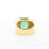 GIA Certified 13 Carat Colombian Emerald Men's Ring in 18K Gold With Princess Cut Diamonds