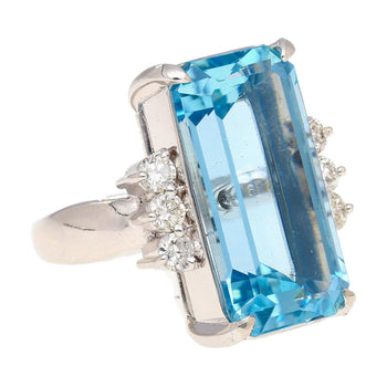 GIA Certified 16.70 Carat Aquamarine and Diamond Vintage Cocktail Ring – Assay Jewelers