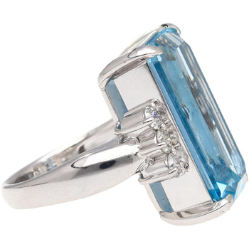 GIA Certified 16.70 Carat Aquamarine and Diamond Vintage Cocktail Ring – Assay Jewelers