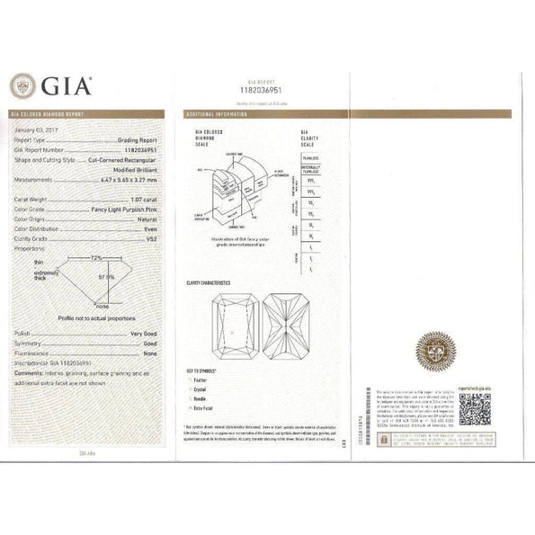 GIA Certified 1.07 Carat Fancy Light Purplish Pink Diamond Halo Cocktail Ring