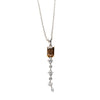 GIA Certified 1.11 Carat Fancy Brown Emerald Cut Diamond Drop Pendant Necklace