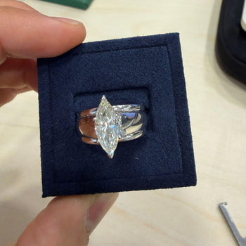 GIA Certified 1.46 Carat Marquise Diamond M/VVS2 Platinum Wide Band Ring – Assay Jewelers