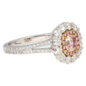 GIA Certified 1.51 CTTW Fancy Light Brown Pink Internally Flawless Diamond Ring