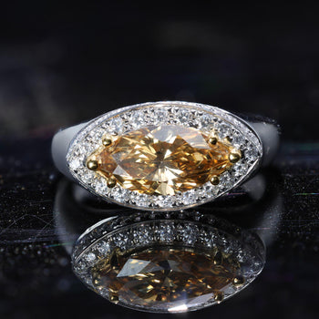 GIA Certified 1.58 Carat Fancy Deep Brownish Orangy Yellow Marquise Diamond Ring – Assay Jewelers