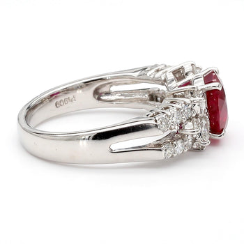 GIA Certified 2 Carat Burma Ruby Diamond Platinum Cocktail Ring – Assay Jewelers