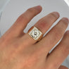 GIA Certified 2 Carat Diamond in 14K Gold Solitaire Men's Ring