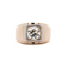 GIA Certified 2 Carat Diamond in 14K Gold Solitaire Men's Ring