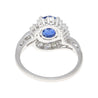 GIA Certified 2.18 Carat Oval Blue Sapphire & Diamond Platinum Bypass Halo Ring