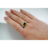 GIA Certified 2.5 Carat Oval Cut Tsavorite and Diamond Overpass Crossover Ring | Signed Richard Krementz