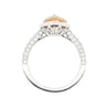 GIA Certified 2.53 Carat Pear Cut Brown Diamond Halo Pave Engagement Ring