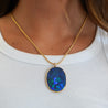 GIA Certified 35 Carat Marcus & Co Australian Black Opal in 18K Gold Pendant