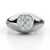 GIA Certified 3.01 Carat E/VS1 Cushion Cut Diamond Mens Solitaire Bezel Ring