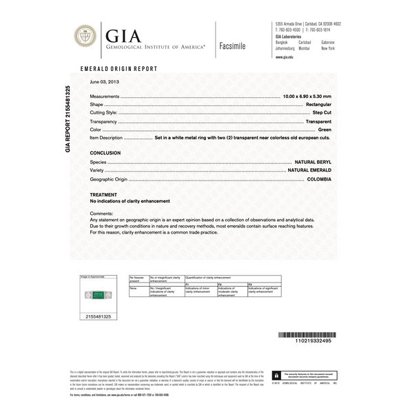 GIA Certified 3.10 Carat No Oil Muzo Colombian Emerald & Old Cut Diamond Ring