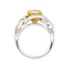 GIA Certified 3.25 Carat Yellow Diamond Interlocking Heart Shank Engagement Ring