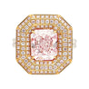 GIA Certified 3.48 Carat Radiant Cut Light Pink Diamond Ring in 18K White Gold