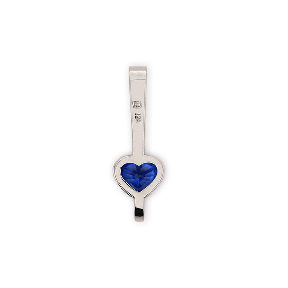 GIA Certified 3.5 Carat Heart Blue Sri Lanka Sapphire Diamond 18K Drop Pendant