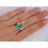 GIA Certified 4 Carat Colombian Minor Oil Emerald & Diamond Engagement Ring