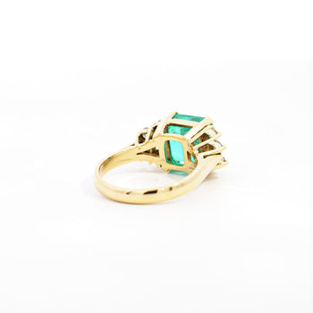 GIA Certified 4 Carat Colombian Minor Oil Emerald & Diamond Engagement Ring – Assay Jewelers