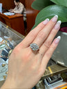 GIA Certified 5.03 Carat J/VVS1 Round Cut Diamond Ring Half Moon Cut Side Stones