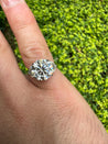 GIA Certified 5.03 Carat J/VVS1 Round Cut Diamond Ring Half Moon Cut Side Stones